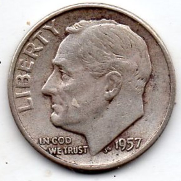 Granny Estate Find - 1957 Roosevelt Dime 90 % Silver - Picture 1 of 2